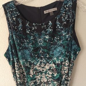 Danny and nicole Vintage Dress, Green & Navy Sz 14